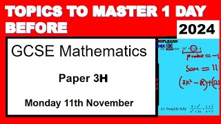 1 DAY BEFORE GCSE EDEXCEL MATH 3H NOVEMBER 2024 PREDICTION [upl. by Lambart]