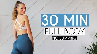 30 MIN FULL BODY HIIT No Jumping  No Equipment [upl. by Lukas]