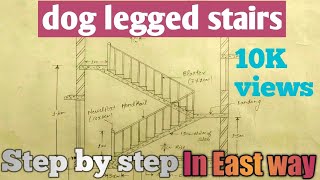 how to draw Dog legged stair step by step in simple waycivil engineering drawing👍👍👍 [upl. by Adnhoj]