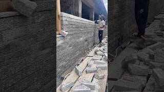 Modern Stone Bricks 🧱 Making in Ghandruk travel ghandrukvillage naturesounds experiment stone [upl. by Leibman709]