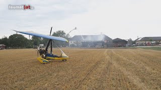 Neun Feuerwehren bei Brand einer Gerätehalle in Waldneukirchen im Einsatz [upl. by Witha]