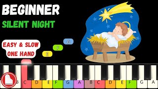 Silent Night 🌟 EASY Colored Piano Tutorial For BEGINNER [upl. by Ardnayek]