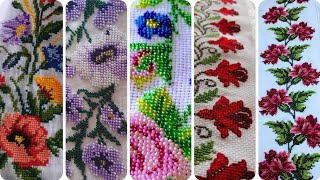 Cross Stitch embroidery clothing borderline border bedding set patterns ideas [upl. by Nolham597]