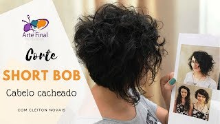 CORTE Short Bob com cachos  com Cleiton Novais [upl. by Edrahc704]