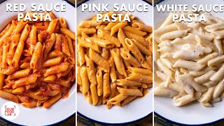 White Sauce Pasta  Red Sauce Pasta  Pink Sauce Pasta  Easy Pasta Recipes  Chef Sanjyot Keer [upl. by Mond]