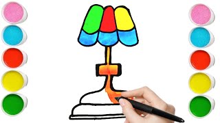 Table lamp kaise banaen  table lamp easy  Step by Step drawing  lamp drawing [upl. by Cartan]