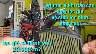 Winner X khi nào thay lọc gióbugi  vệ sinh lọc nhớt lọc gió Winner X của mình sau 20000km [upl. by Niwled980]