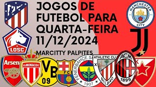 PALPITES DE FUTEBOL PARA HOJE QUARTA 11122024  BILHETES PRONTOS UEFA CHAMPIONS LEAGUE [upl. by Nies]