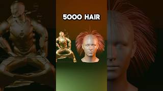 Hair particles part 3 100vs10000hair blender3dmodeling blender3danimation hair shorts [upl. by Ayita]