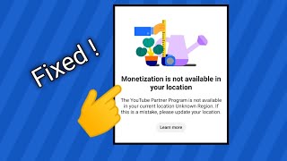 Monetization is not available in your location Problem Fix 💯 [upl. by Leonid701]