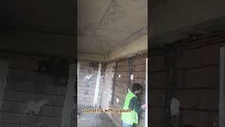 plastering with gypsum [upl. by Akinorev]