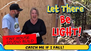 INSTALLING WINDOWS IN THE TINY HOUSE STUDIO homesteading offgrid cabin build DIY HOW TO tractor [upl. by Springer]