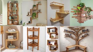 Top 50Corner Wall Shelves wood design ideas 2024  Wood Bookshelf  Creative DIY wall Shelf Design [upl. by Ennazus]