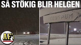 Stora mängder snö väntas ”Elledningar kan ta skada” [upl. by Aihtela495]