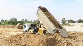 Big Dumptruck 12Wheel And Big Bulldozer CAT LandFill Delete Deep Pond Part 1 [upl. by Yerffoj]