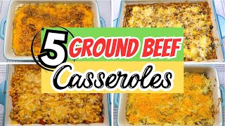 5 Amazing Super Easy Ground Beef Casserole Dishes  Quick amp Easy Dinner Recipes [upl. by Ajssatan]