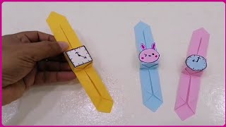 How to make easy paper watch  diy paper watch  Origami paper watch [upl. by Sayette]