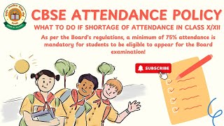 CBSE Attendance Policy  75 Attendance is Mandatory For Students of Class 10 and 12  cbse rules [upl. by Suhsoj]