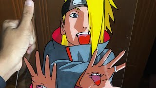 Deidara From Naruto Shippuden Glass Painting Short [upl. by Mehitable430]