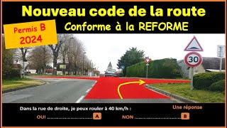 TEST Nouveau code de la route 2024 conforme à la nouvelle réforme GRATUIT n° 95 [upl. by Sitruc]