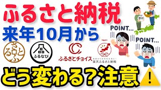 ふるさと納税が改悪？2025年10月から全サイトでポイント付与禁止に！わかりやすく解説！さとふる ふるなび ふるさとチョイス 楽天も！ [upl. by Llehcsreh]