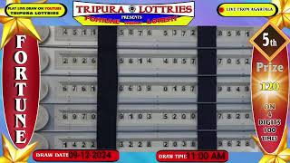 Tripura Fortune Lottery Live Morning draw On 09122024 At 1100 AM Live From Agartala [upl. by Mazurek]