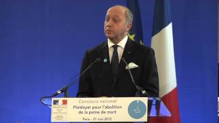 Discours de Laurent Fabius à lissue du concours quotPlaidoyer pour labolition de la peine de mortquot [upl. by Fleur]