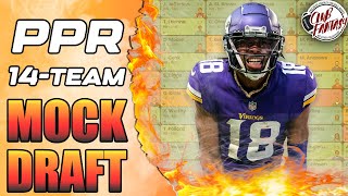 2024 Fantasy Football 14team Mock Draft  PPR Scoring [upl. by Woll]