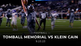 Tomball Memorial vs Klein Cain Football 92323 [upl. by Abekam]