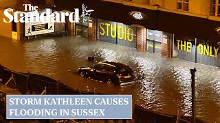 UK weather Storm Kathleen causes flooding with emergency service launching rescue operations [upl. by Marthena]