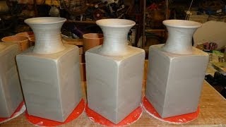 Making a Square Pottery Vase with a round top [upl. by Grizelda844]