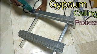 Gypsum False Ceiling Process  Gypsum board ceiling materials [upl. by Valora441]