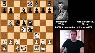 Amazing Attack Rashid Nezhmetdinov vs Mikhail Kamyshov 1950 [upl. by Oirad]