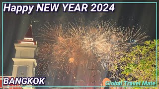 Bangkok New Years Fireworks 2024 Happy New Year 🇹🇭 Thailand [upl. by Nodab]