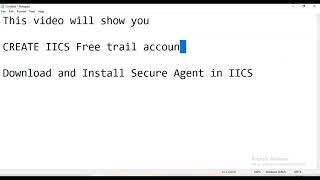 1 Create Free Trail Account  Download and Install Secure Agent in IICS iics informatica etltool [upl. by Mala]