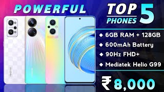 6GB RAM  128GB  Top 5 Powerful Phone Under 8000 in 2023  Best Smartphone Under 8000 [upl. by Spancake]