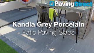 Kandla Grey Porcelain Patio Paving Slabs 900 x 600 mm [upl. by Aimik]