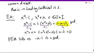 Section 24 Divisibility in Integral Domains Polynomial Euclidean Algorithm Examples [upl. by Aicilif]