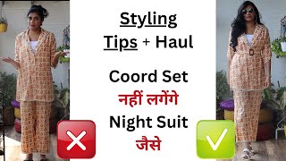 Stylish Coord Set Haul  Styling Tips  Improve Dressing Sense  Aanchal [upl. by Enilegna]