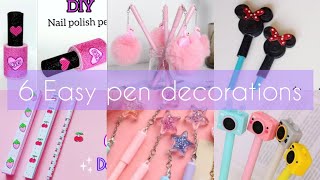 6 Easy DIY Pen amp Pencil Decorations  Back to School Supplies  Craft Compilation [upl. by Haimirej]