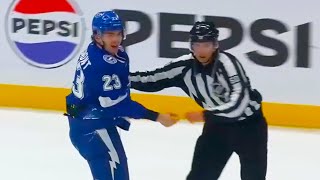 Michael Eyssimont Adam Lowry Nino Niederreiter Fight Attempt  Jets vs Lightning 2024 NHL Highlights [upl. by Wandis]