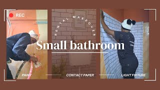 Renter Friendly Bathroom Makeover  Contact paper Installation [upl. by Eiramanna]