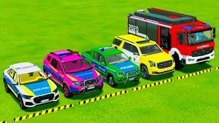 TRANSPORTING PIXAR CARS amp FRUITS WITH COLORED amp JOHN DEERE vs CLAAS vs TRACTORS  BeamNGdrive 983 [upl. by Pendleton]