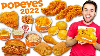 Trying Popeyes ENTIRE 2022 MENU Chicken Sandwiches Sides  Desserts [upl. by Ivel]