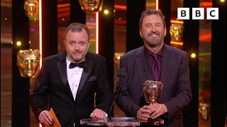 Lee Mack and Chris McCausland make the funniest presenting duo 😂  The BAFTAS 2022  BBC [upl. by Hajidak]