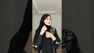 Tutorial hijab 🖤 ootd hijab hijabstyle ootdhijabkekinian trending shorts [upl. by Powe338]