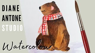 How to Paint a Cuddly Teddy Bear  Easy Beginners Watercolour Art Tutorial  Step by Step Real Time [upl. by Ibrek670]