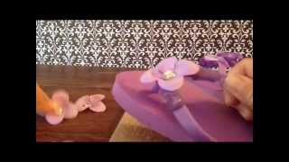 How to make Cute Flower flip flops for girls [upl. by Eerolam213]