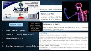 Rx 403 Risedronate 35mg 1w Actonel osteoporosis bone OSCE pharmacy doctor Roze Pharm [upl. by Dittman]