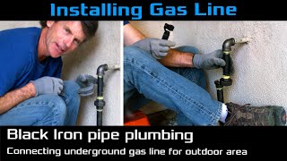 How to Connect Underground Natural Gas line for BBQ or Fire Pit to House [upl. by Zitvaa]